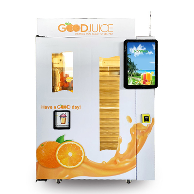Automat z automatami do soków owocowych, automat z pomarańczowym wyświetlaczem