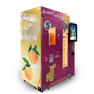 Wifi Monety Banknoty Płatność Sok pomarańczowy Automat z dużym oknem szklanym