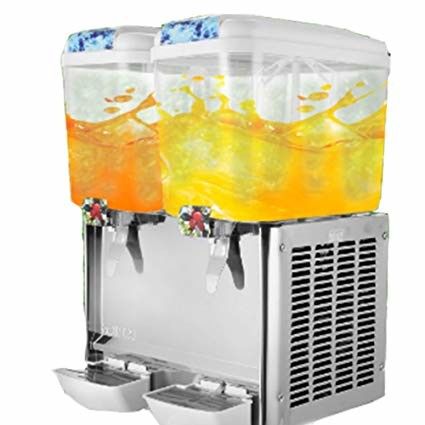 Commercial Cold Beverage Dispenser / Fruit Juice Dispenser Machine Double Head